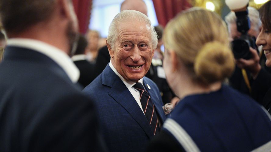 King Charles during a reception at St James's Palace in London, to celebrate the return of HMS Prince of Wales from an eight-month deployment with the Carrier Strike Group (Picture: PA) King's reception for HMSPWLS