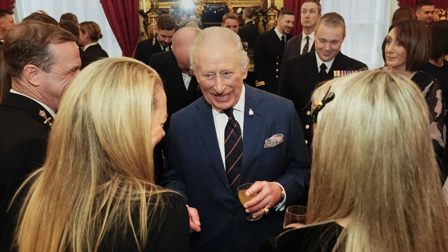 King Charles during a reception at St James's Palace in London, to celebrate the return of HMS Prince of Wales from an eight-month deployment with the Carrier Strike Group (Picture: PA) King's reception for HMSPWLS