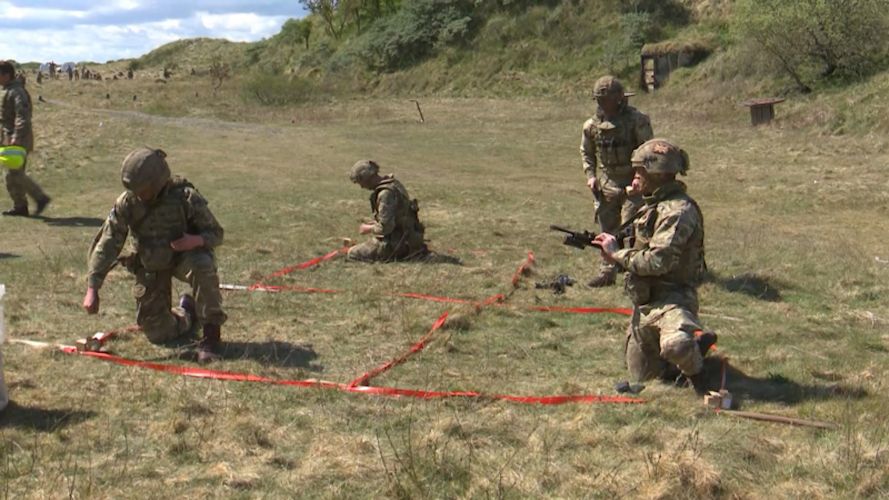 2 SCOTS' socially distanced training due to coronavirus pandemic.