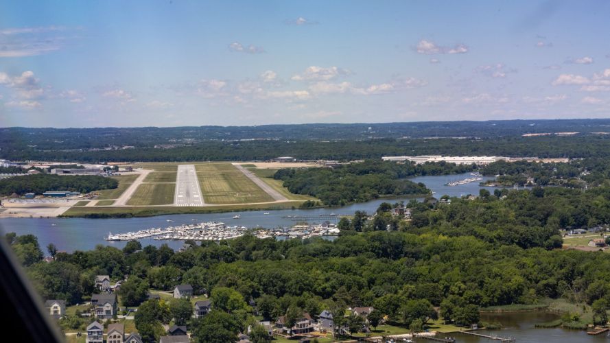 The RAF's aerobatic team landed at Martin State Airport in Maryland (Picture: RAF Red Arrows X) The RAF's aerobatic team landed at Martin State Airport in Maryland (Picture: RAF Red Arrows X)