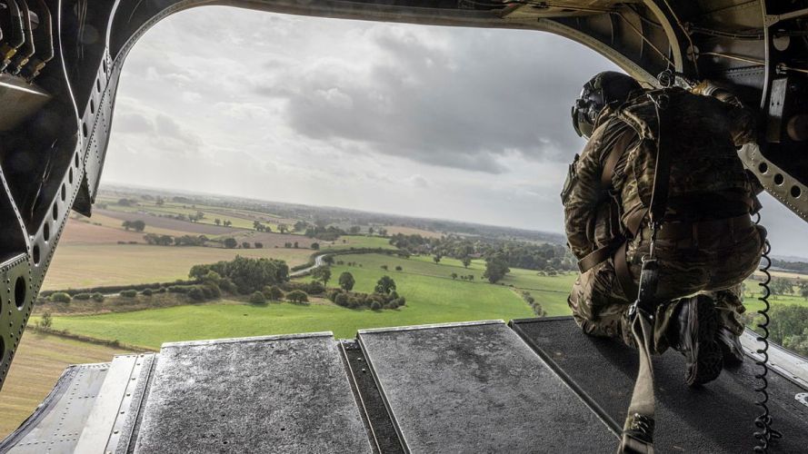 RAF Regiment personnel on board 27 Sqn Chinook, taking part in Exercise Cobra Warrior (Picture: MOD) RAF Regiment personnel on board 27 Sqn Chinook, taking part in Exercise Cobra Warrior (Picture: MOD)