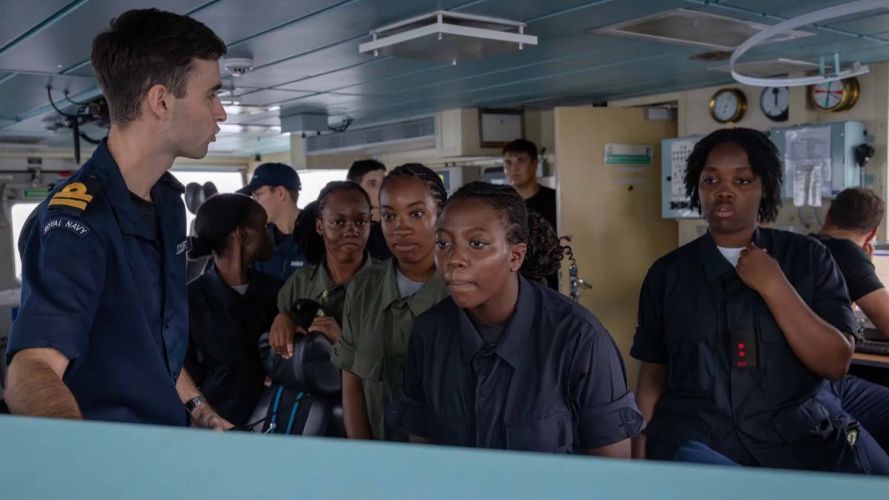 Montserrat Sea Cadets explore HMS Trent's onboard medical facilities during a guided tour of the ship (Picture: MOD) 22102026 Montserrat Sea Cadets explore HMS Trent's onboard medical facilities during a guided tour of the ship Picture MOD