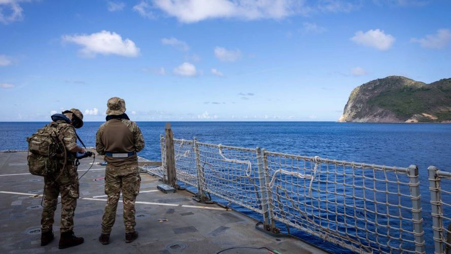 Personnel from 700X Naval Air Squadron operate the drone from HMS Trent's flight deck (Picture: MOD) 22102026 Personnel from 700XNaval Air Squadron operate the drone from HMS Trent's flight deck Picture MOD