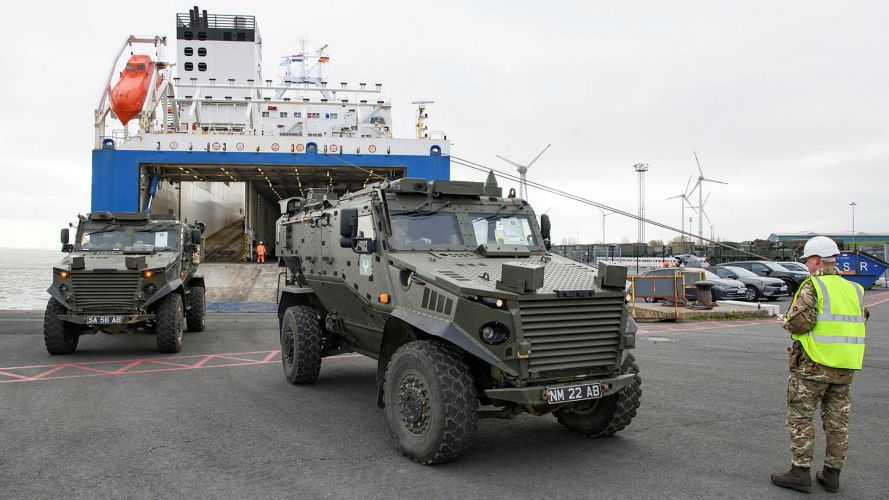 Around 3,500 troops from 7 Light Mechanised Brigade, along with their vehicles like these Foxhounds, assembled in Germany to test the brigade's preparedness to act as part of Nato's Advanced Readiness Force Around 3,500 troops from 7 Light Mechanised Brigade, along with their vehicles like these Foxhounds, assembled in Germany to test the brigade's preparedness to act as part of Nato's Advanced Readiness Force (Source: MOD)