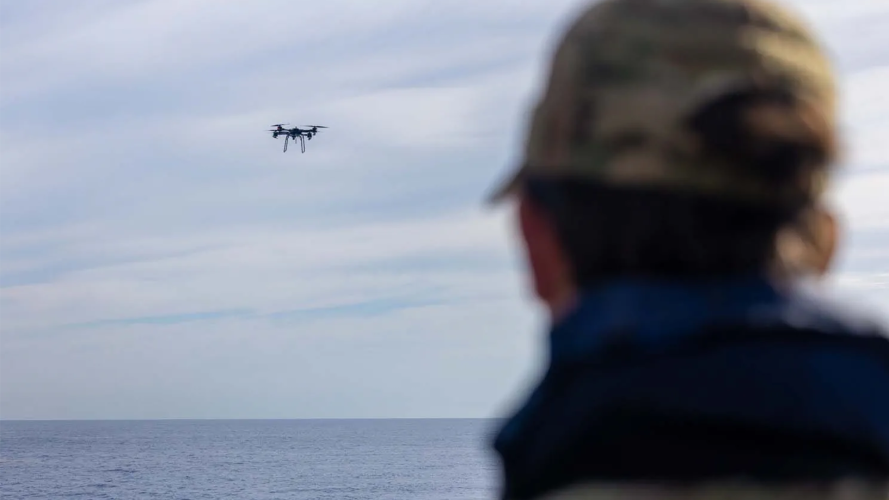 first flight of a heavy-lift drone during operations in the Caribbean
