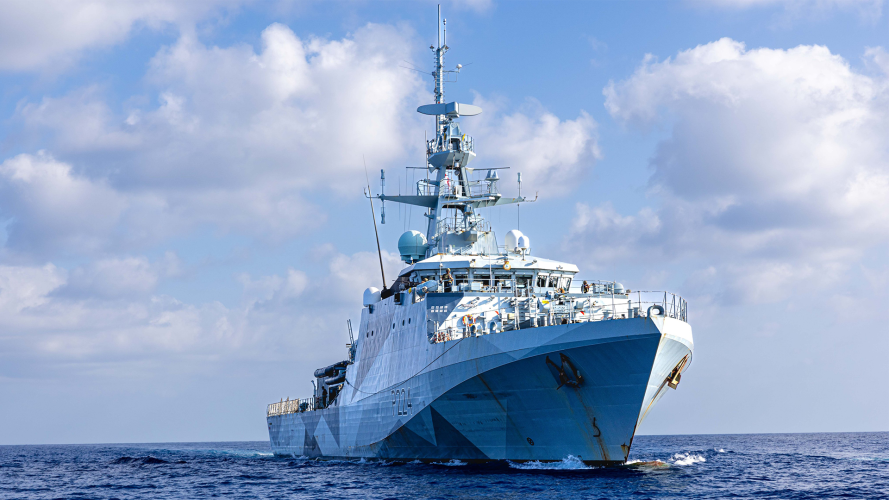 HMS Trent at sea