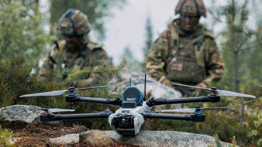 Infanteers from 3rd Battalion, The Rifles train with a one-way effector uncrewed aircraft system named Bolt during Exercise Northern Star in Finland