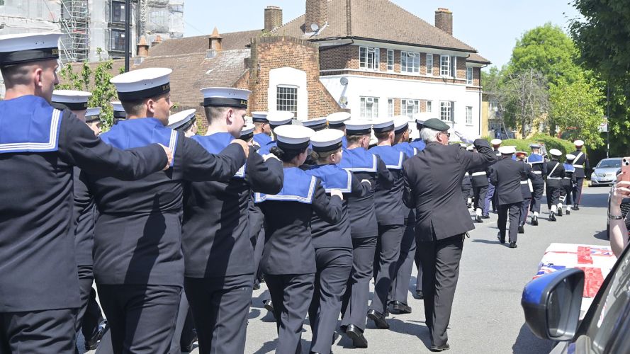 HMS Collingwood's personnel pictured on parade to commemorate the sinking of HMS Hood during World War II (Picture: Richard Phipps)