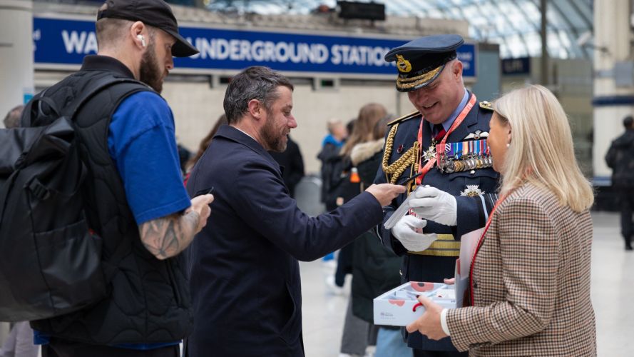 Fundraisers this year included Chief of the Air Staff Air Marshal Harv Smyth who joined RAF personnel at Waterloo Station Fundraisers this year included Chief of Air Staff, Air Marshal Harv Smyth who joined RAF personnel at Waterloo Station