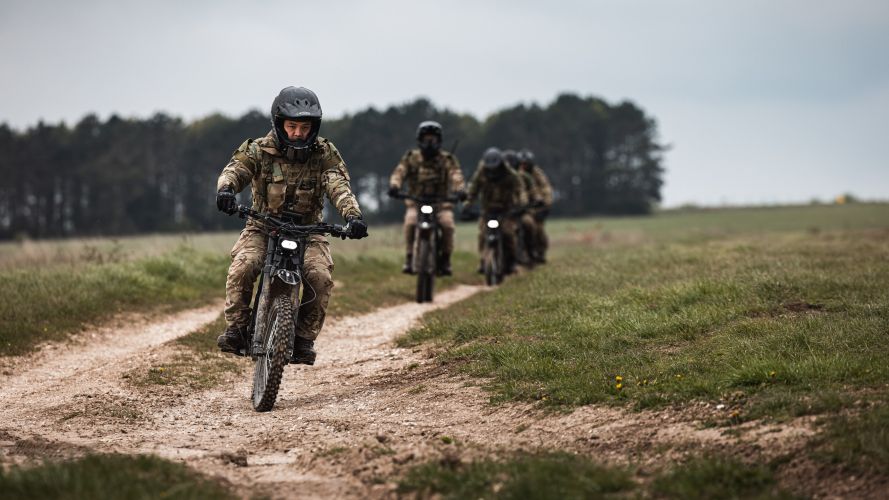 2nd Battalion The Royal Gurkha Rifles ride the Talaria off-road electric bike on Salisbury Plain Training Area 28042023 CREDIT MOD Crown Copyright.jpg