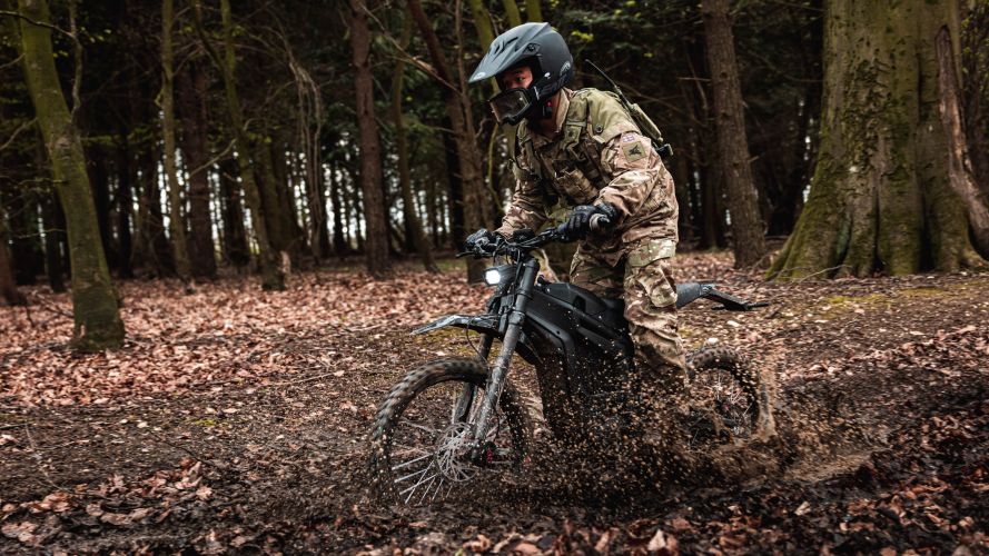 2nd Battalion The Royal Gurkha Rifles soldier rides the Talaria off-road electric bike during Exercise Wessex Storm 28042023 CREDIT MOD Crown Copyright.jpg