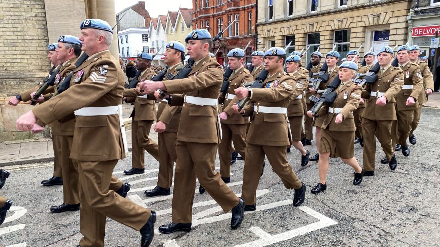 3 REGIMENT ARMY AIR CORPS Freedom Parade celebrations 50th anniversary through the town Bury St Edmunds 31032022 CREDIT BFBS.jpeg