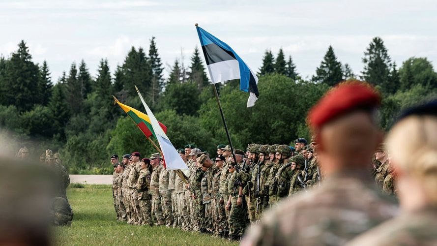Nato medical personnel stand during the end of exercise parade for Exercise Vigorous Warrior (Picture: MOD)
