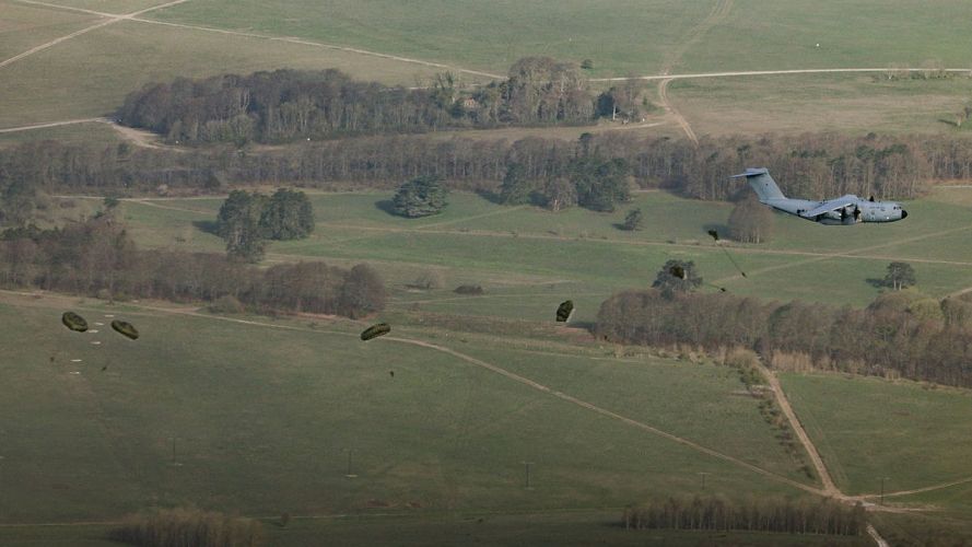 Largest UK military parachute drop in a decade takes place on Salisbury Plain