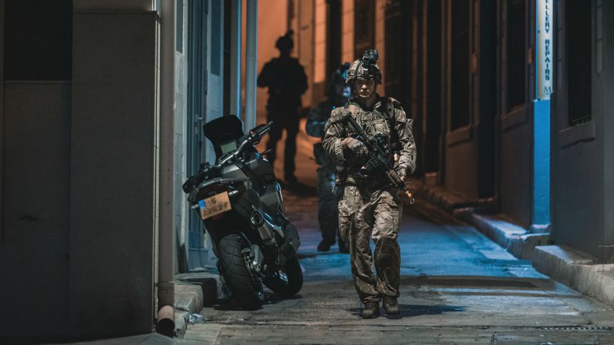 Royal Marines from 43 Commando Fleet Protection Group practised patrolling the streets of Gibraltar as part of Exercise Serpent Rock (Picture: Royal Navy).