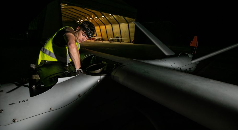 47 Regiment Royal Artillery Crew operated Watchkeeper Unmanned Aerial System being prepared at RAF Akrotiri 28072021 CREDIT MOD Crown Copyright.jpg