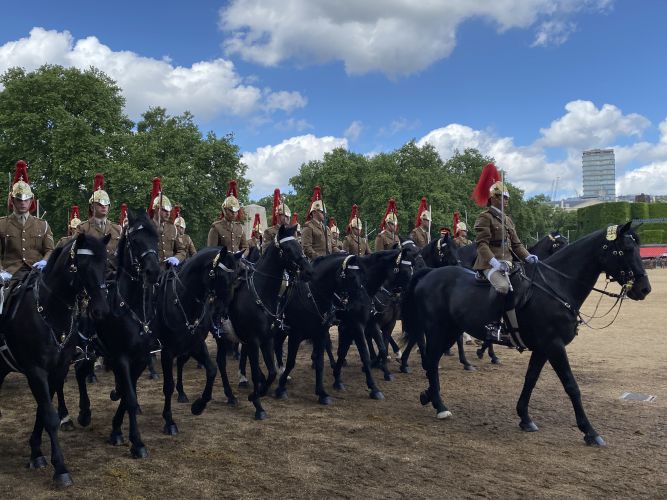 Life Guards on Horse Guards Parade for the Brigade Major’s Review 190522 CREDIT BFBS