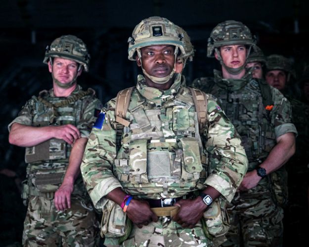 British Forces from 16 Air Assault Brigade arrive in Kabul as part of Operation Pitting (Picture: MOD).