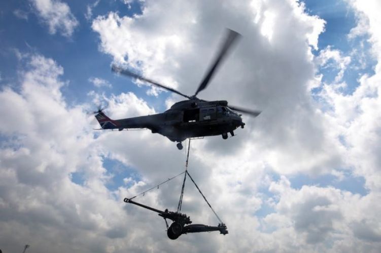 50th Anniversary Puma Helicopter New Paint Job carrying a load at RAF Benson 02072021 CREDIT MOD