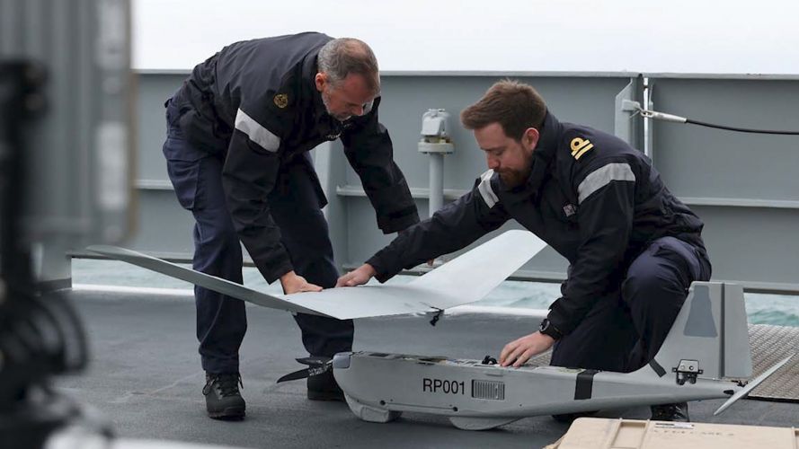Personnel from 700X Naval Air Squadron train on HMS Mersey