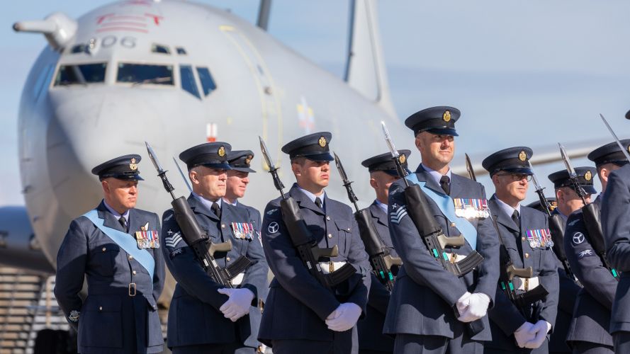 8 squadron infront of the Sentry E-3D 28092021 Credit MOD Crown Copyright.jpg
