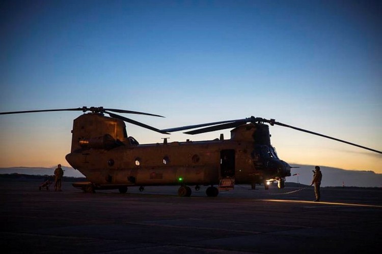 A Chinook HC3 helcopter from RAF Odiham
