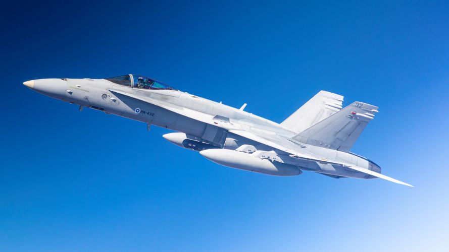 A Finnish F-18 flying next to Allies during Exercise Ramstein Alloy 22 13042022 CREDIT RAF.jpg
