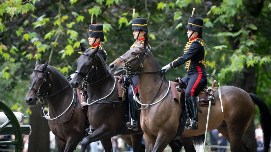 A Royal Salute of 41 rounds fired by the King’s Troop Royal Horse Artillery in Hyde Park to mark the Principal Proclamation of King Charles III (Picture: MOD).