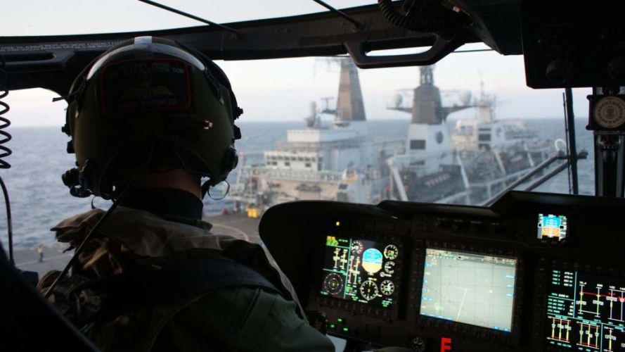 A cockpit eye view as the trials Merlin returns to HMS Albion 26072023 CREDIT Royal Navy.jpg