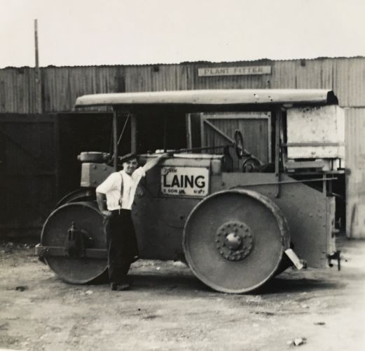 A steamroller used in the construction of RNAS Culdrose