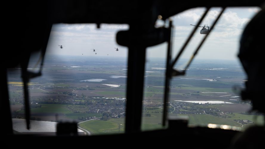 Aircraft soared over RAF College Cranwell in a rehearsal for Their Majesties 26042023 CREDIT MOD Crown Copyright.jpg