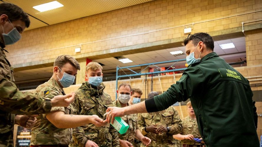 Service personnel going through procedures ahead of supporting London Ambulance Service