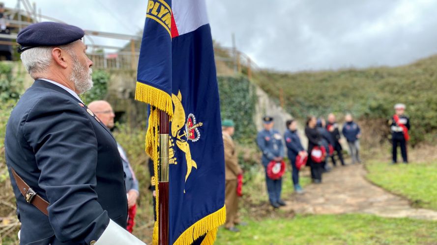An Armistice Day service is held on Drake's Island, Plymouth Sound.