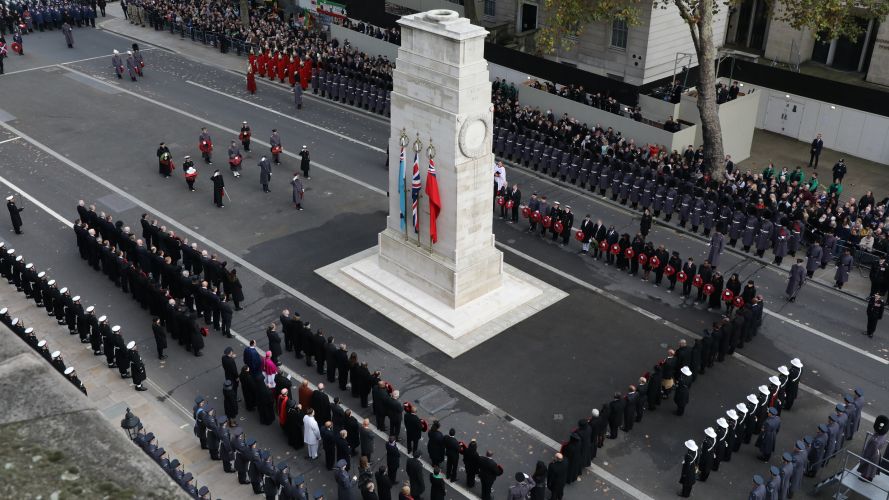 Armed Forces personnel across the tri-service lay wreaths at the Cenotaph for Remembrance Sunday 13112022 CREDIT MOD Crown Copyright.jpg