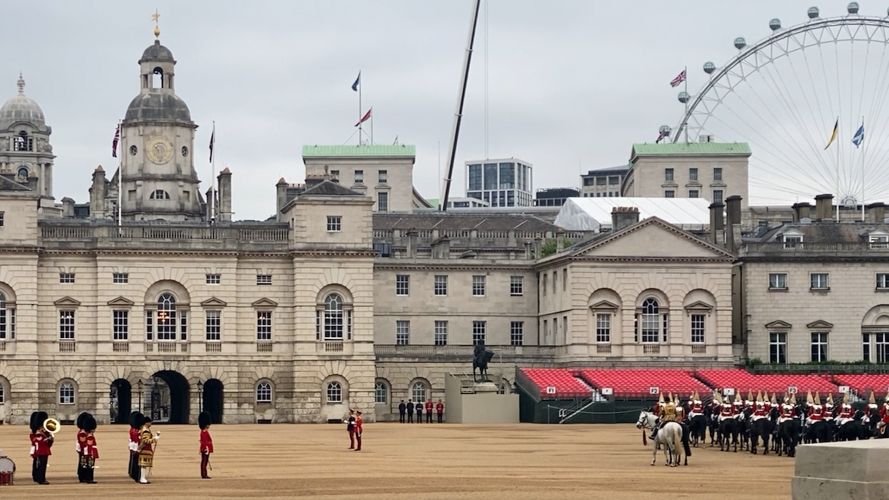Armed Forces personnel arriving at Horse Guards Parade ahead of the State Opening of Parliament