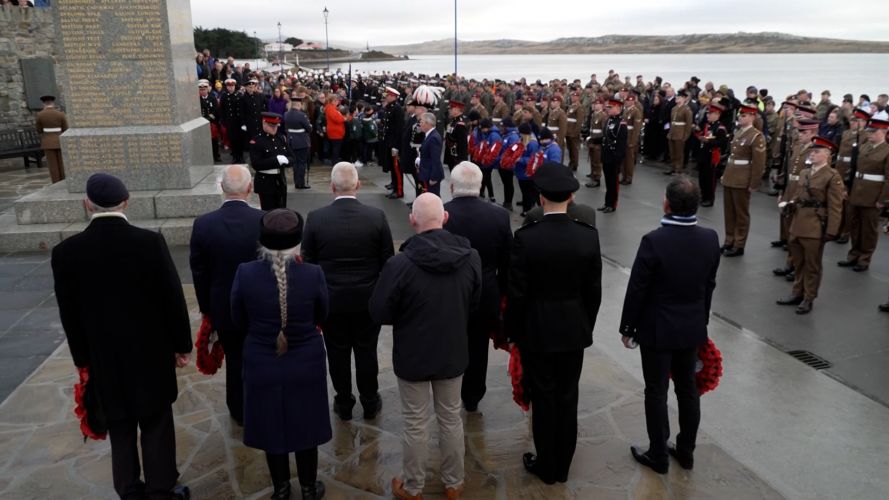 Armed Forces personnel deployed to Falklands paid tribute to the service personnel who died defending the Falkland Islands 14062022 CREDIT BFBS.jpg