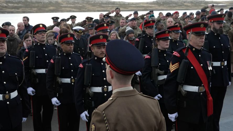Armed Forces personnel deployed to the Falklands paid tribute to personnel who died defending the Falkland Islands 40 years ago 14062022 CREDIT BFBS.jpg