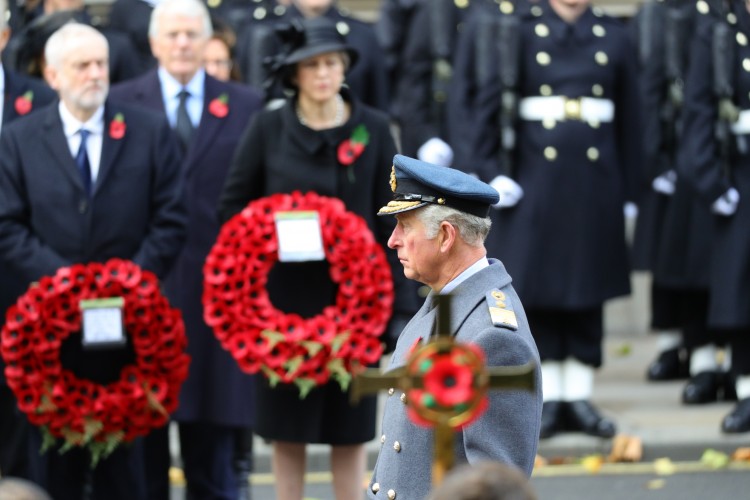 Prince Charles during Remembrance Sunday 2017 at Cenotaph - CREDIT: MOD