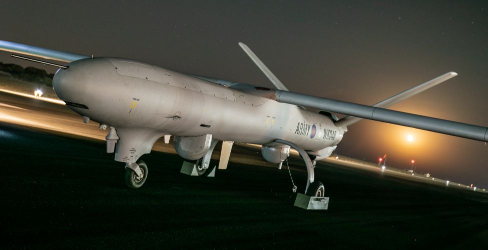 British Army’s Watchkeeper Unmanned Aerial System Close Up, being prepared at RAF Akrotiri operated by 47 Regiment Royal Artillery 28072021 CREDIT MOD Crown Copyright.jpg
