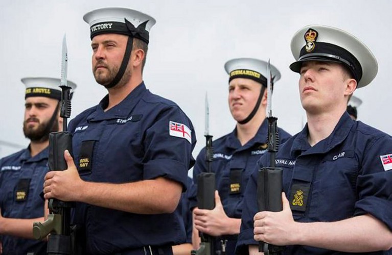 Bearded Royal Navy Sailors On Parade