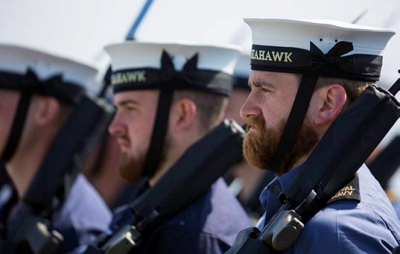 Bearded Royal Navy Sailors From HMS Seahawk