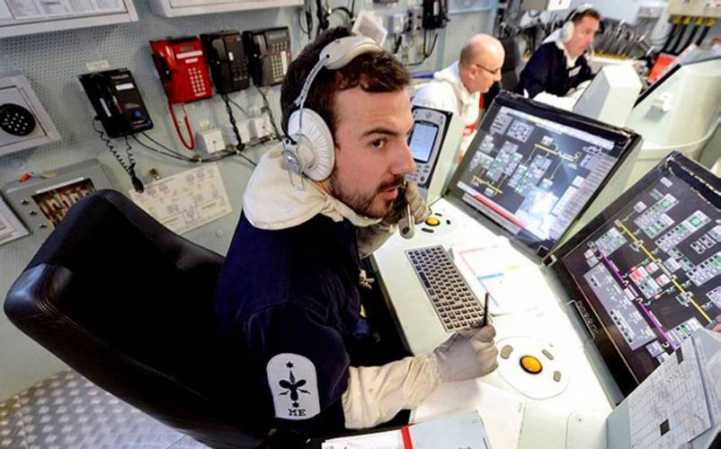 Bearded Royal Navy Sailor In Control Room 