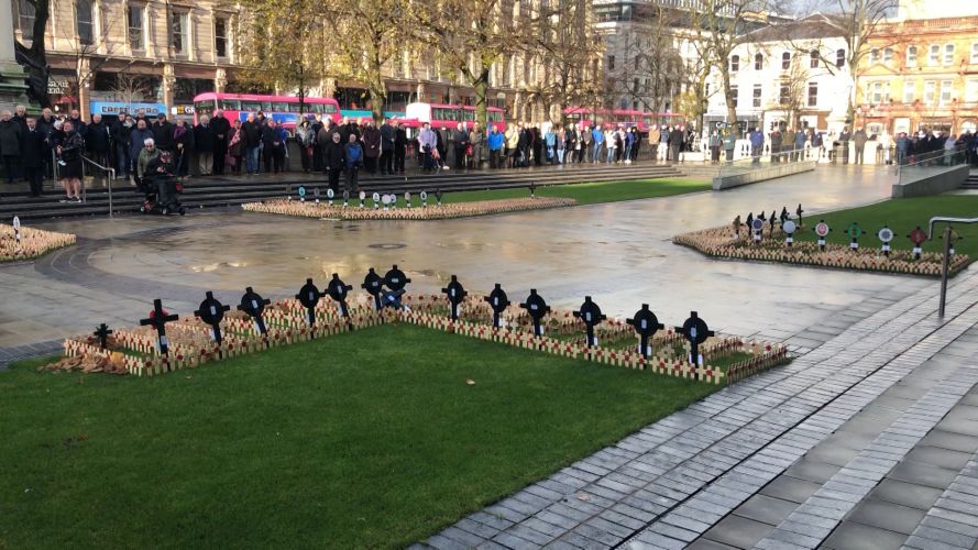 Armistice Day at Belfast Cenotaph.