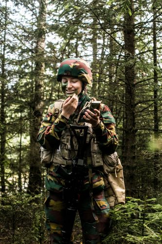 Belgian Crown Princess Elisabeth in military initiation training at Elsenborn Belgian army camp in Butgenbach, taken 10092020, Downloaded 28092020 CREDIT Belgian Royal Palace via Reuters