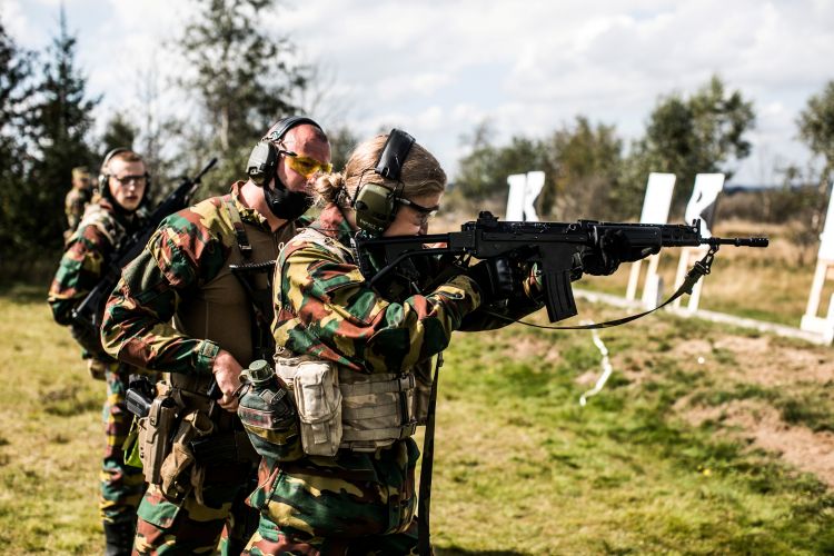 Belgian Crown Princess Elisabeth in military initiation training on Elsenborn Belgian army camp in Butgenbach, taken 10092020, Downloaded 28092020 CREDIT Belgian Royal Palace via Reuters