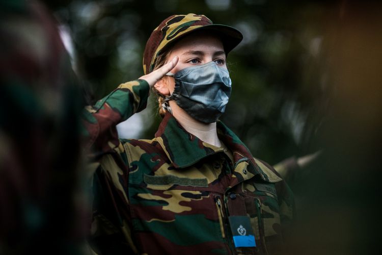 Belgian Crown Princess Elisabeth takes part in a military initiation training at Elsenborn Belgian army camp in Butgenbach, taken 10092020, Downloaded 28092020 CREDIT Belgian Royal Palace via Reuters