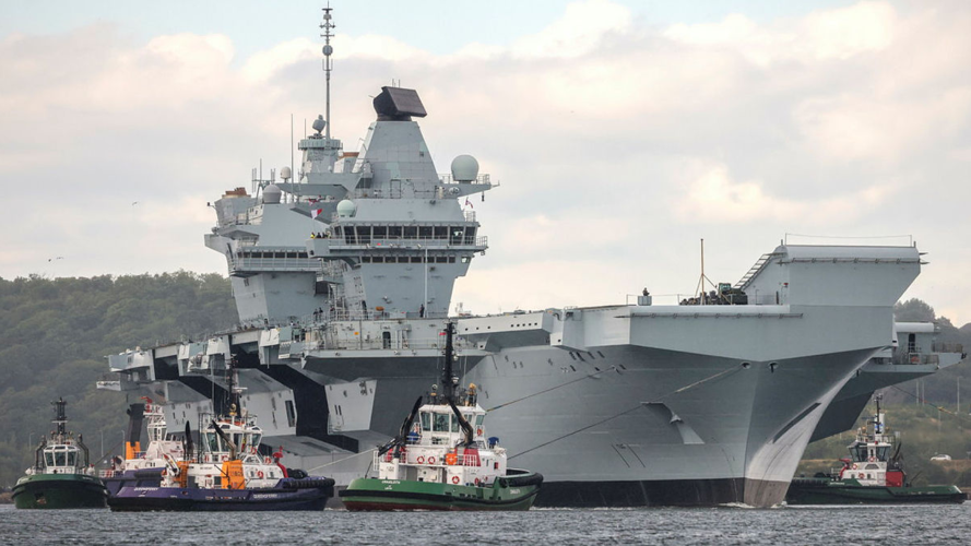 Britain’s biggest warship pictured the day she was ready to resume her duties at sea following nine months of repairs 21723 CREDIT MOD