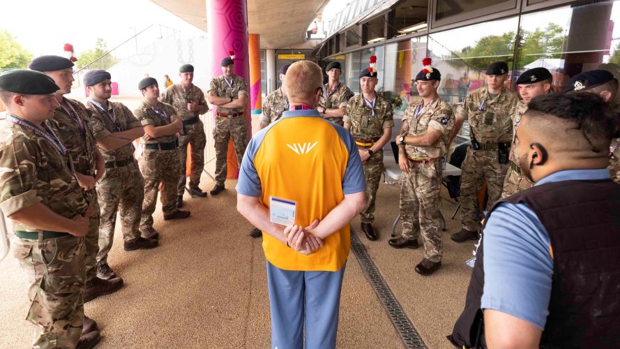 British Army and members of the security staff at the Commonwealth Games in London 01082022 CREDIT MOD Crown Copyright.jpg
