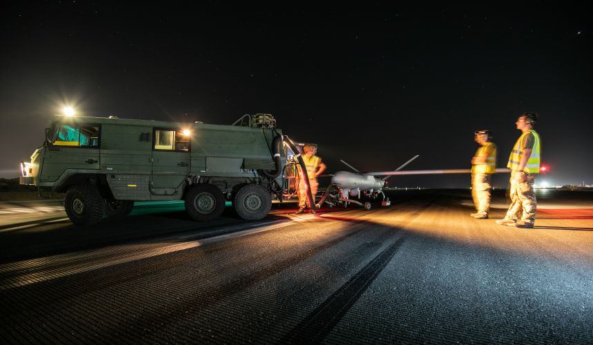 British Army’s Watchkeeper Unmanned Aerial System being prepared at RAF Akrotiri 28072021 CREDIT MOD Crown Copyright.jpg