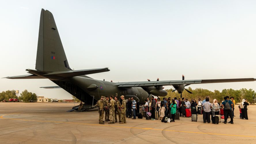British Nationals seen here about to board an RAF aircraft, after being evacuated from Sudan 26042023 CREDIT MOD Crown Copyright.jpg